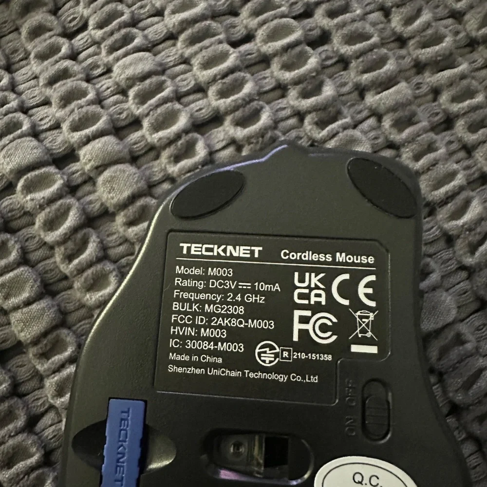 Tecknet Cordless Mouse Blue Model M003